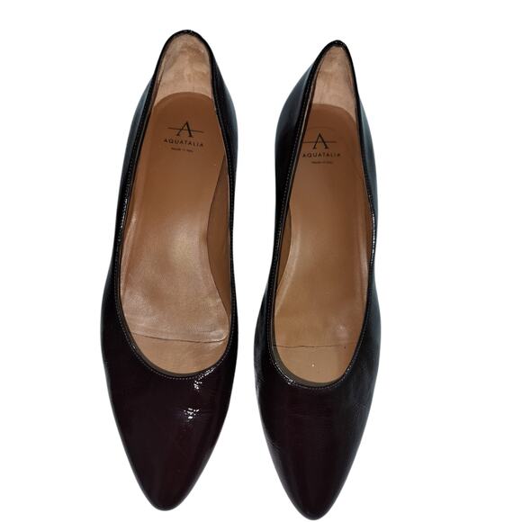 Aquatalia womens raspberry leather heels shoes size 8 - Picture 5 of 9